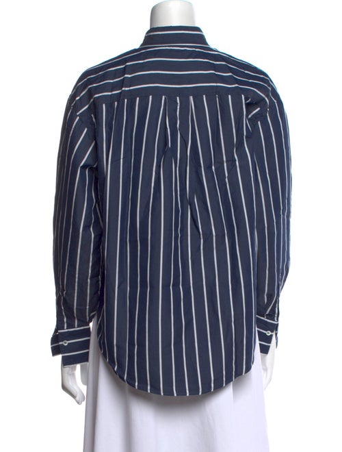 Brunello Cucinelli Striped Long Sleeve Button-Up Top