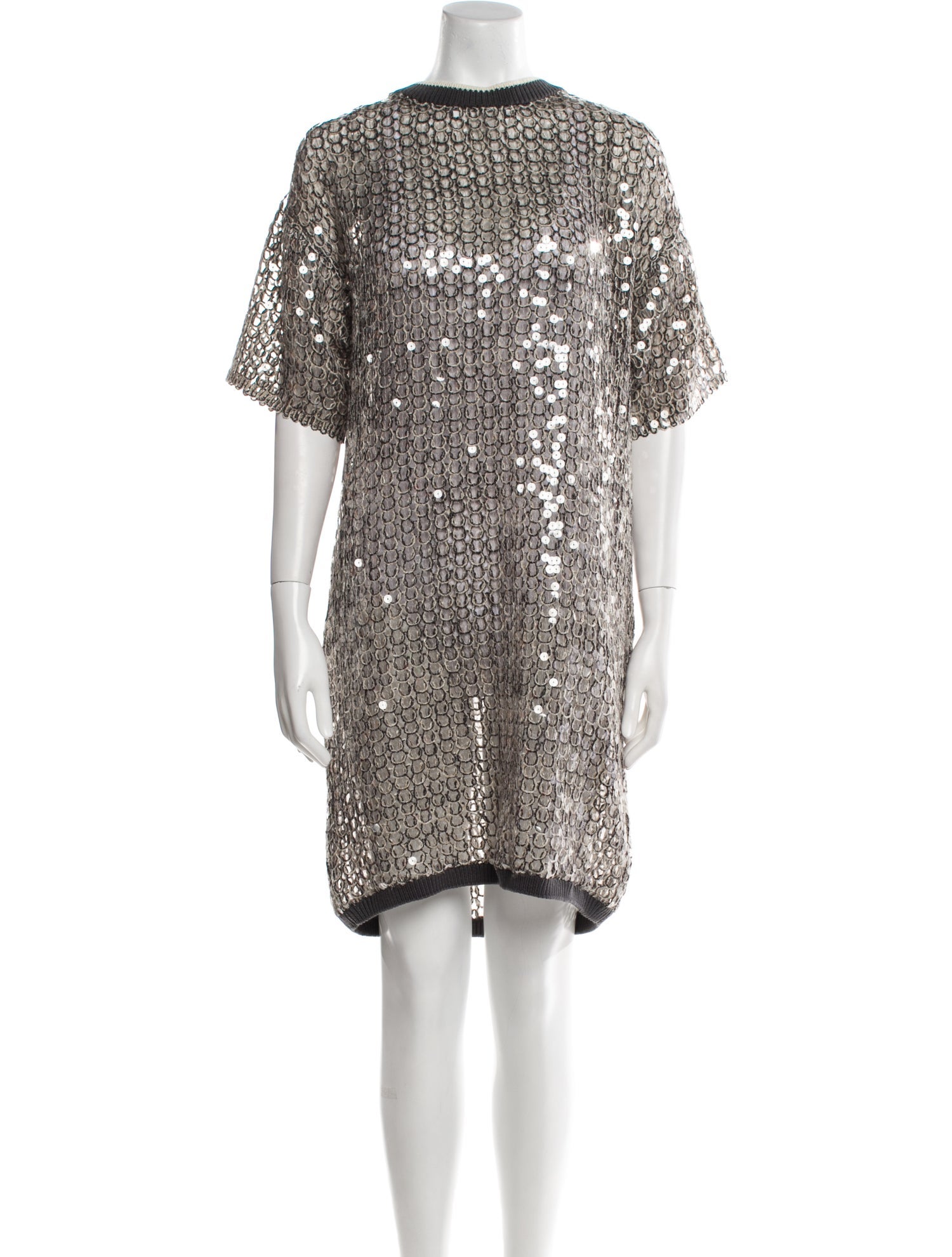 Brunello Cucinelli Crew Neck Knee-Length Dress