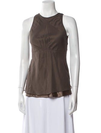 Brunello Cucinelli Scoop Neck Sleeveless Top
