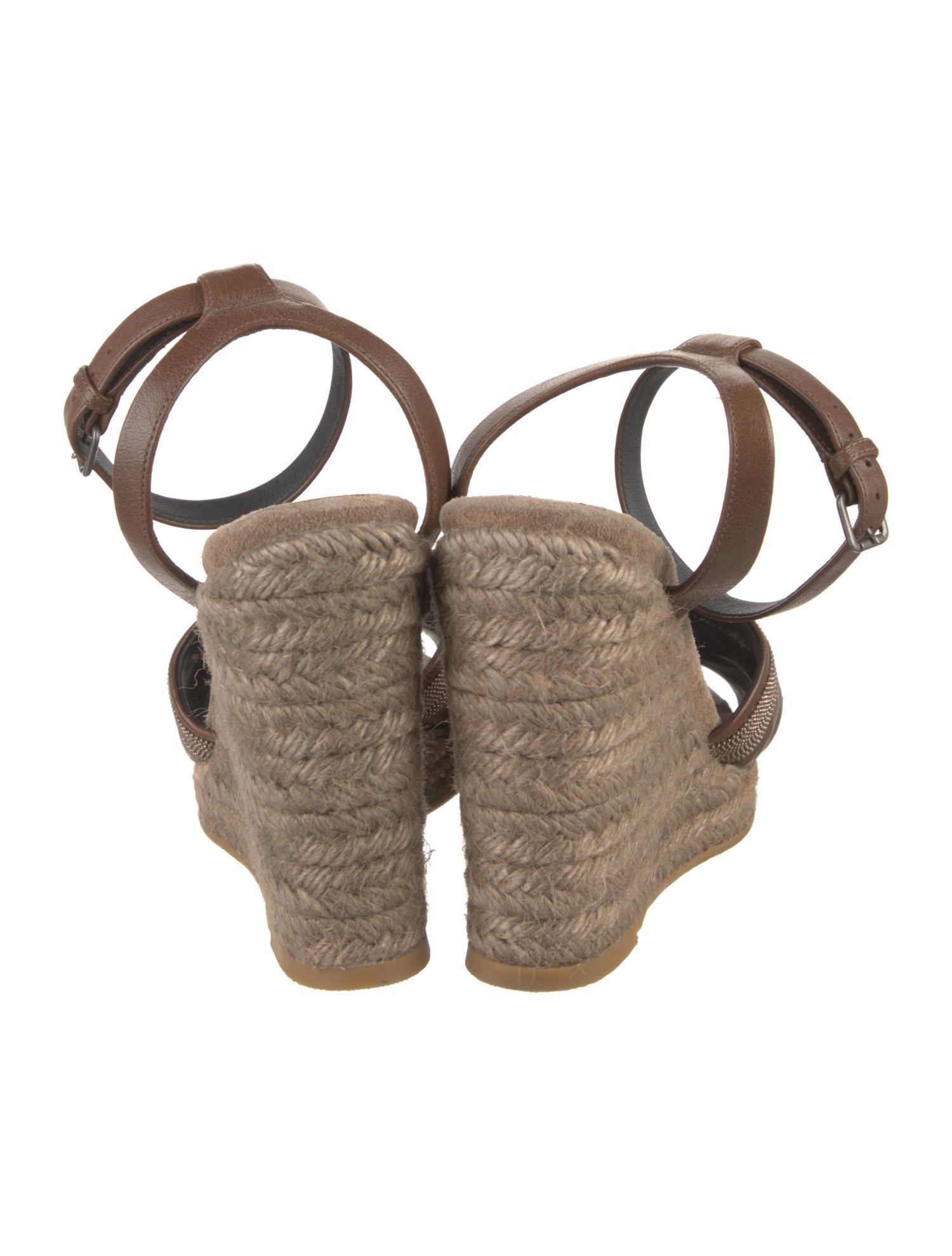 Brunello Cucinelli Monili Leather Espadrilles