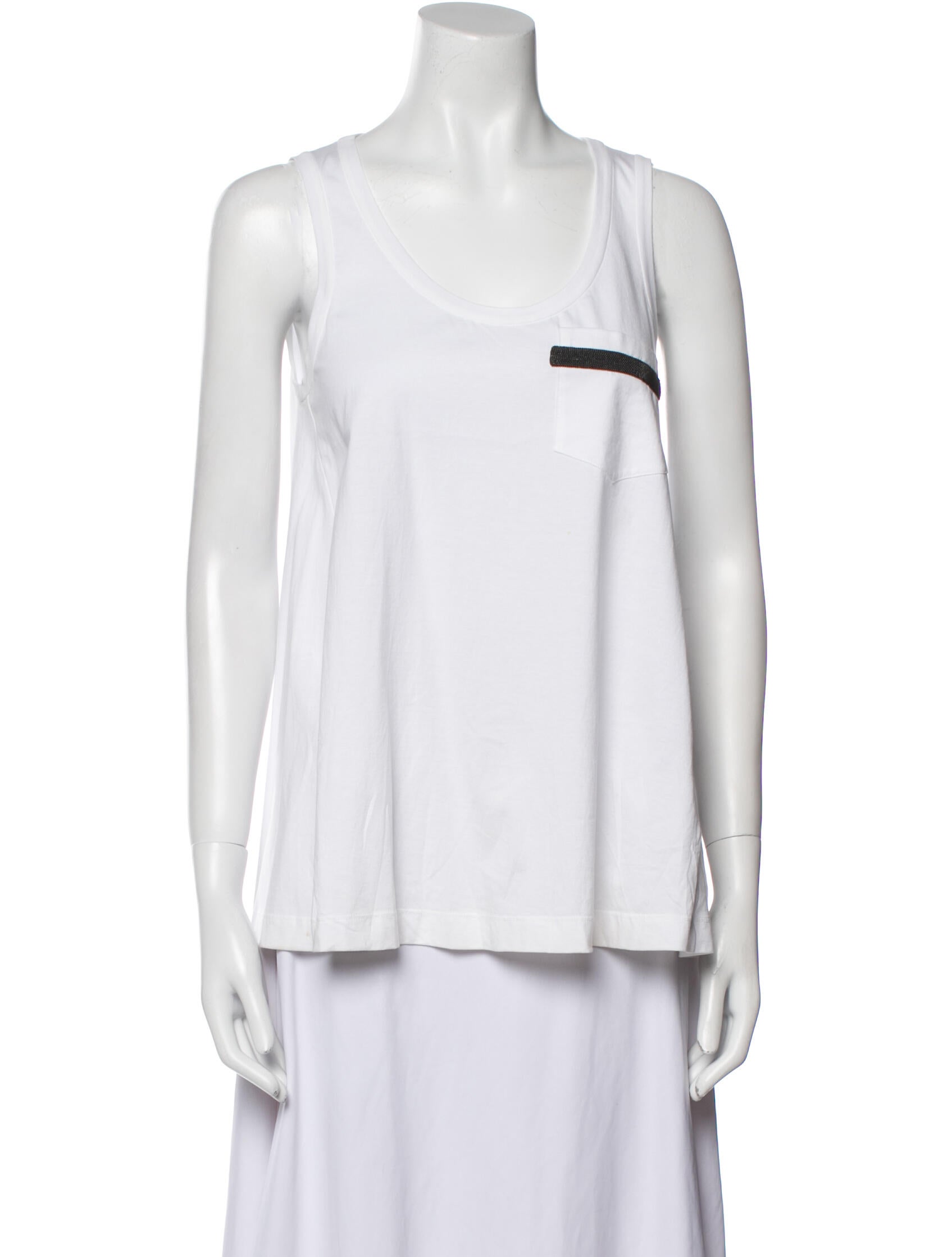 Brunello Cucinelli Scoop Neck Sleeveless Top