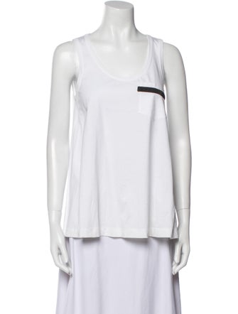 Brunello Cucinelli Scoop Neck Sleeveless Top