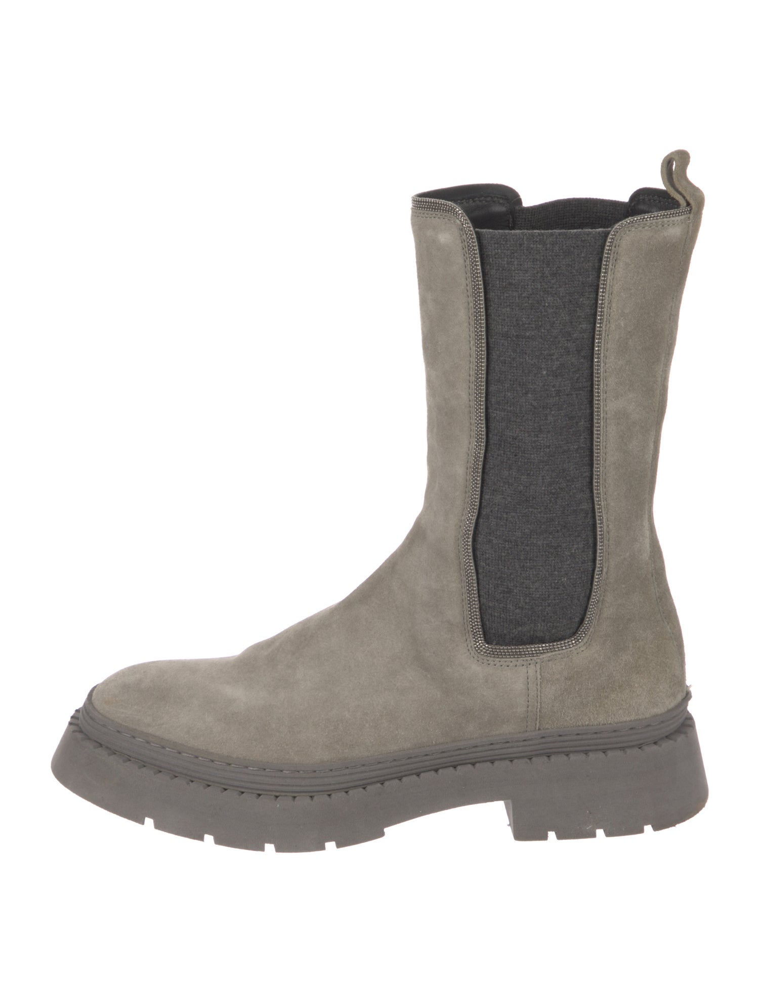 Brunello Cucinelli Monili Suede Chelsea Boots