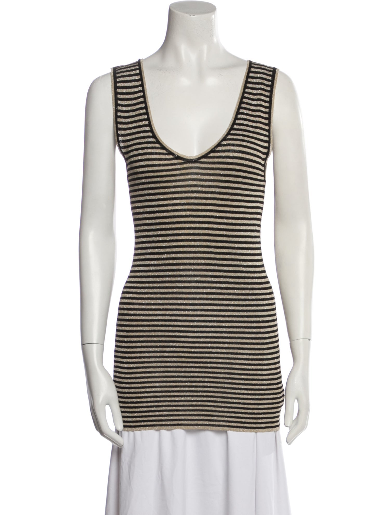 Brunello Cucinelli Striped V-Neck Top