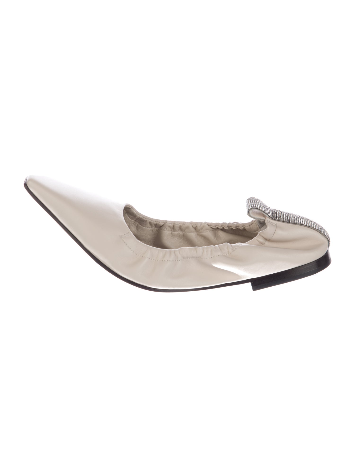 Brunello Cucinelli Monili Leather Ballet Flats