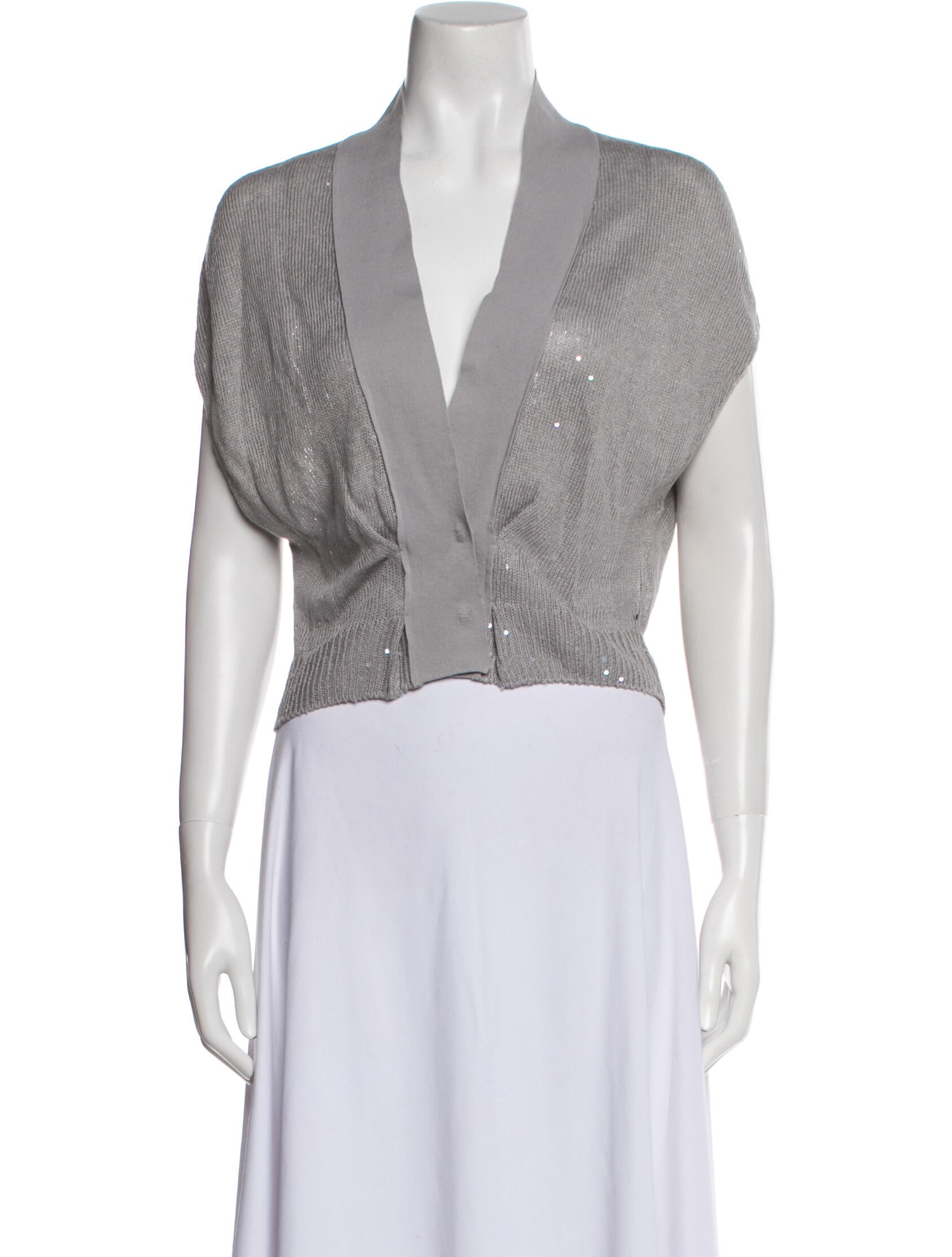 Brunello Cucinelli Linen V-Neck Sweater