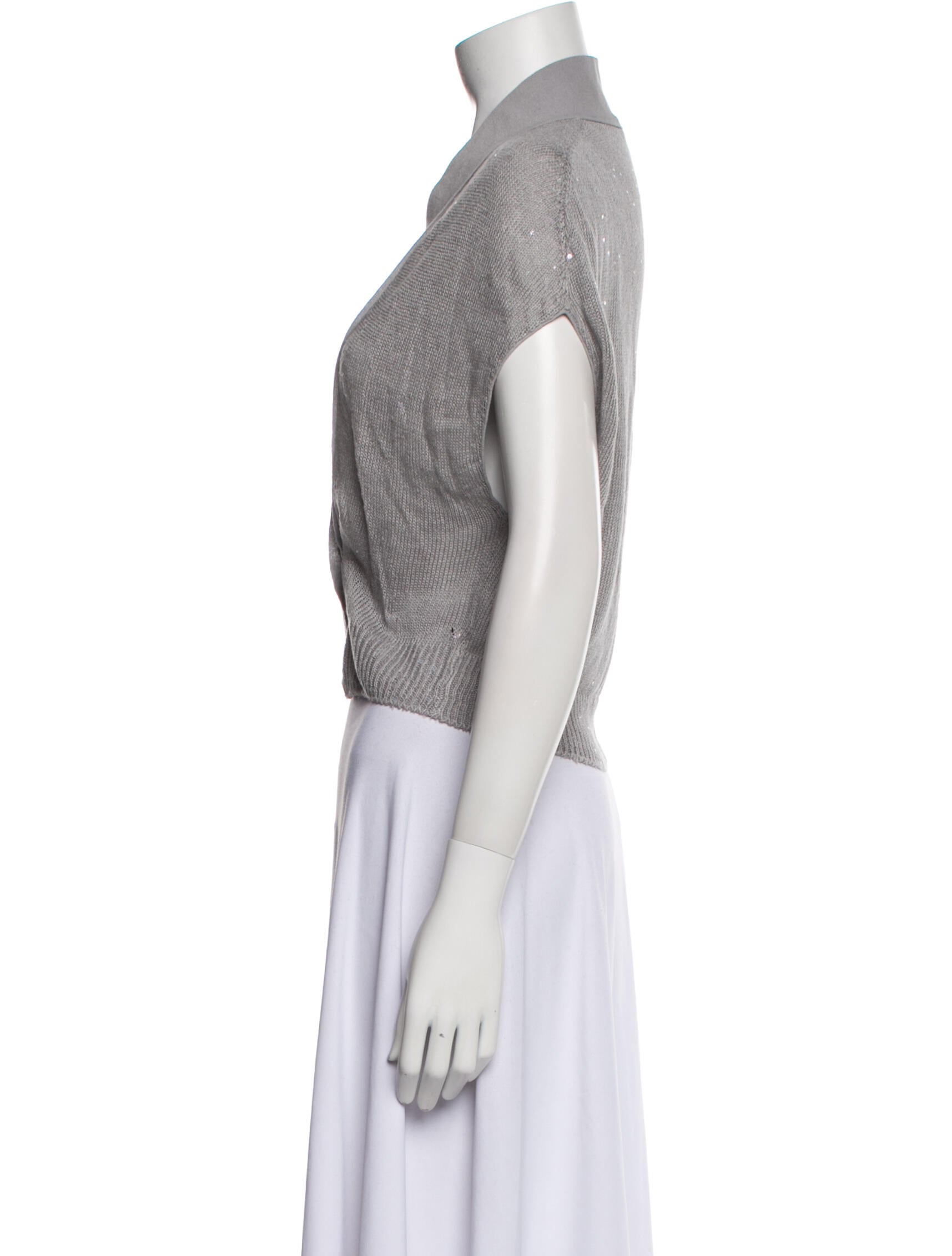 Brunello Cucinelli Linen V-Neck Sweater