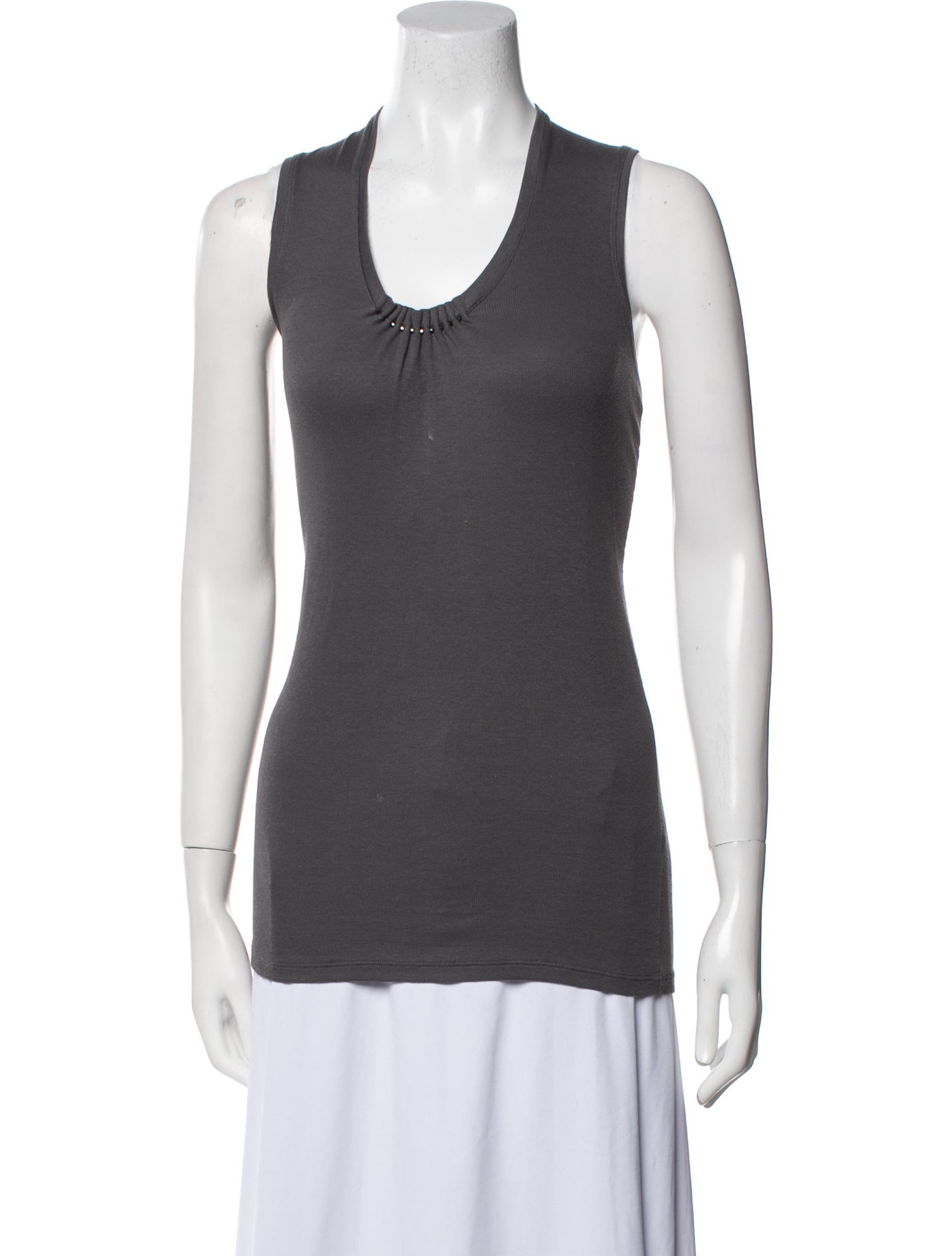 Brunello Cucinelli Scoop Neck Sleeveless Top