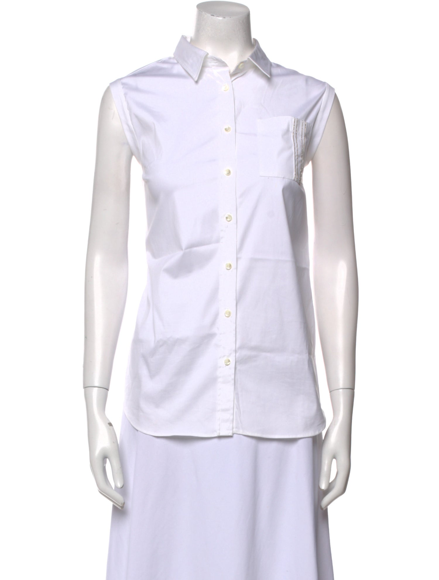 Brunello Cucinelli Sleeveless Button-Up Top