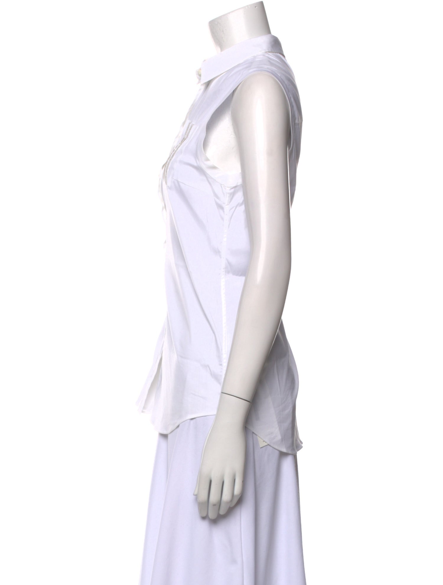 Brunello Cucinelli Sleeveless Button-Up Top