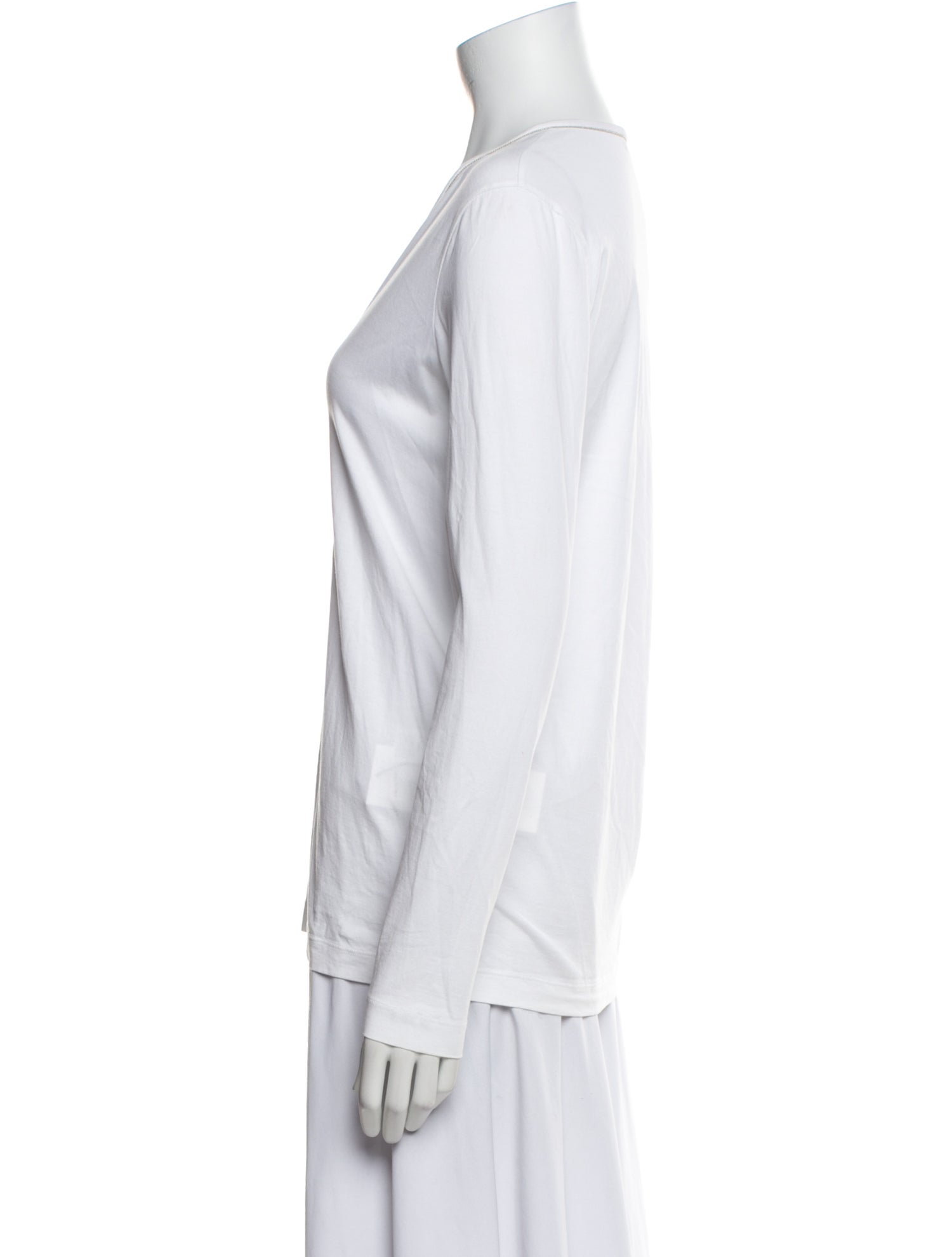 Brunello Cucinelli V-Neck Long Sleeve Top