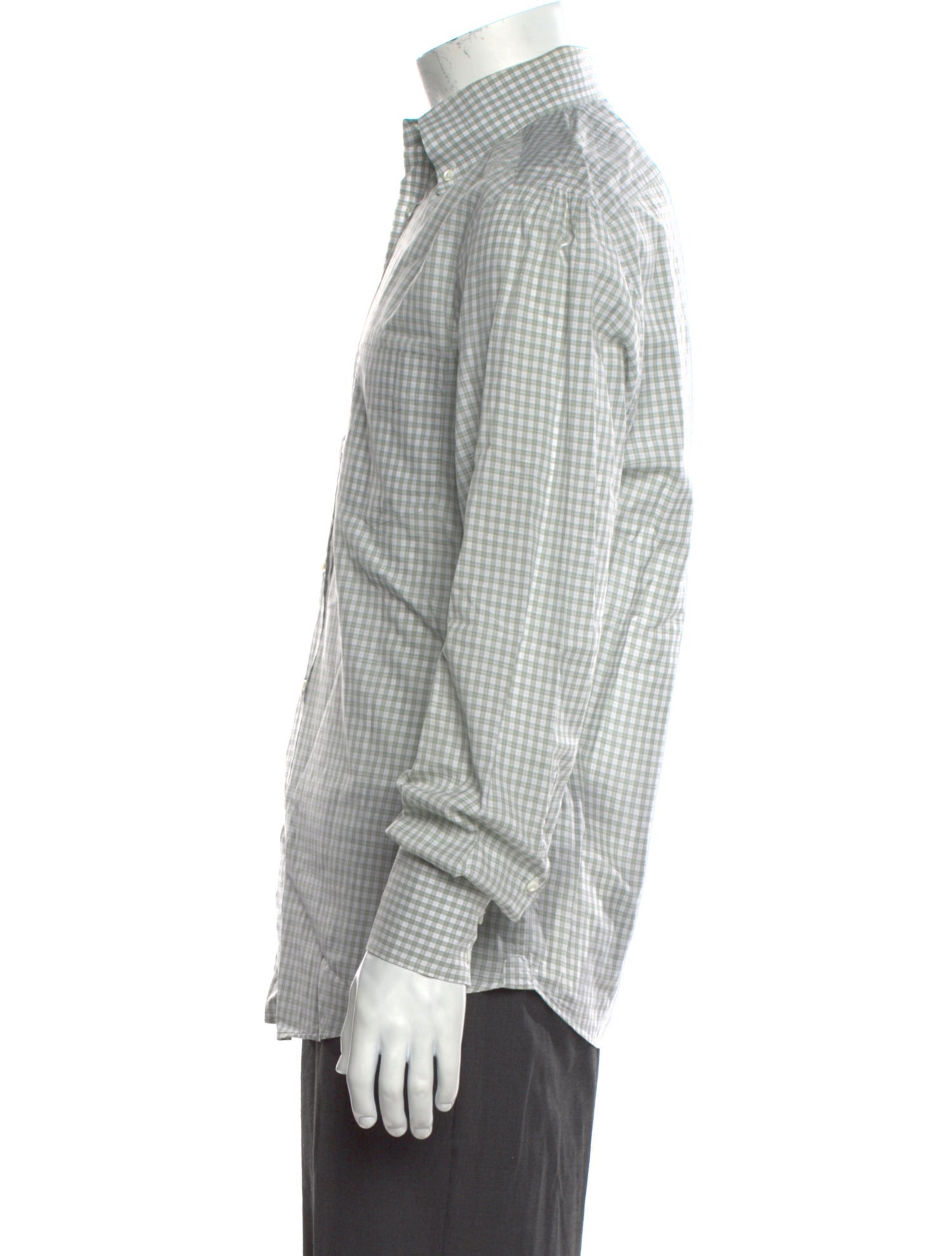 Brunello Cucinelli Plaid Print Long Sleeve Dress Shirt
