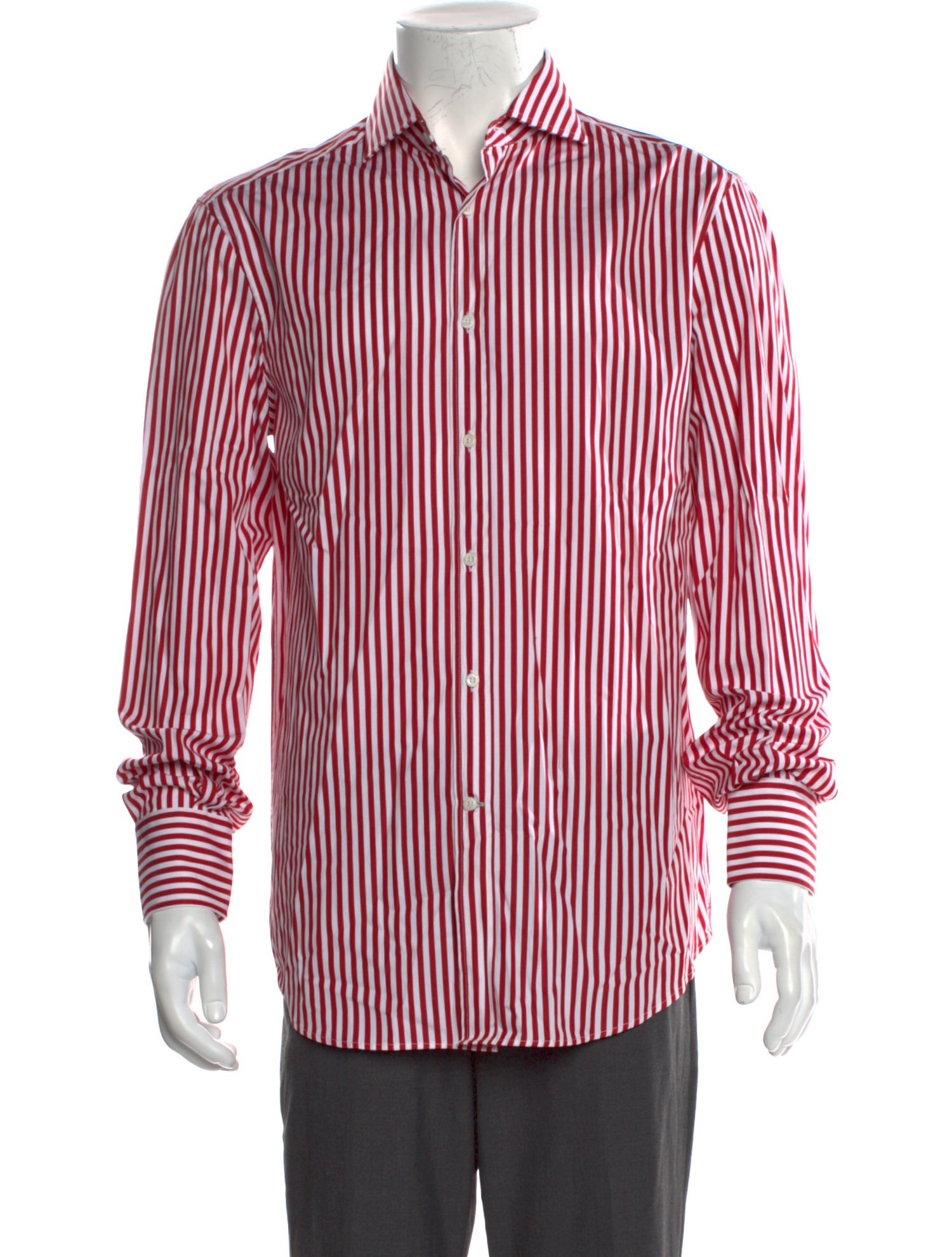 Brunello Cucinelli Striped Long Sleeve Dress Shirt