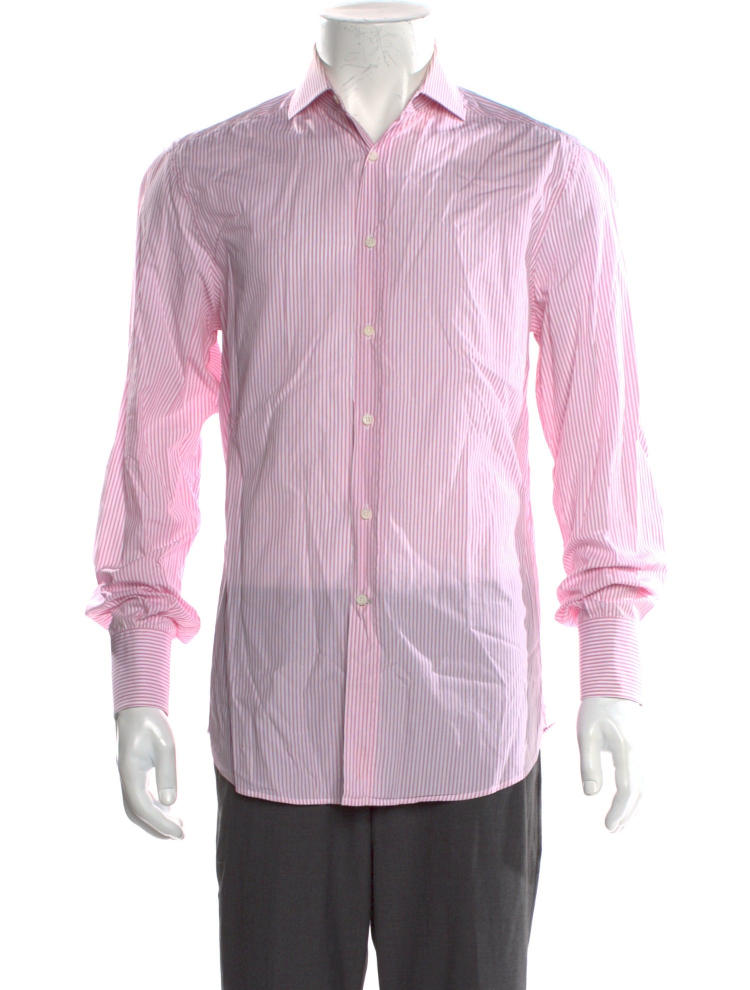 Brunello Cucinelli Striped Long Sleeve Dress Shirt