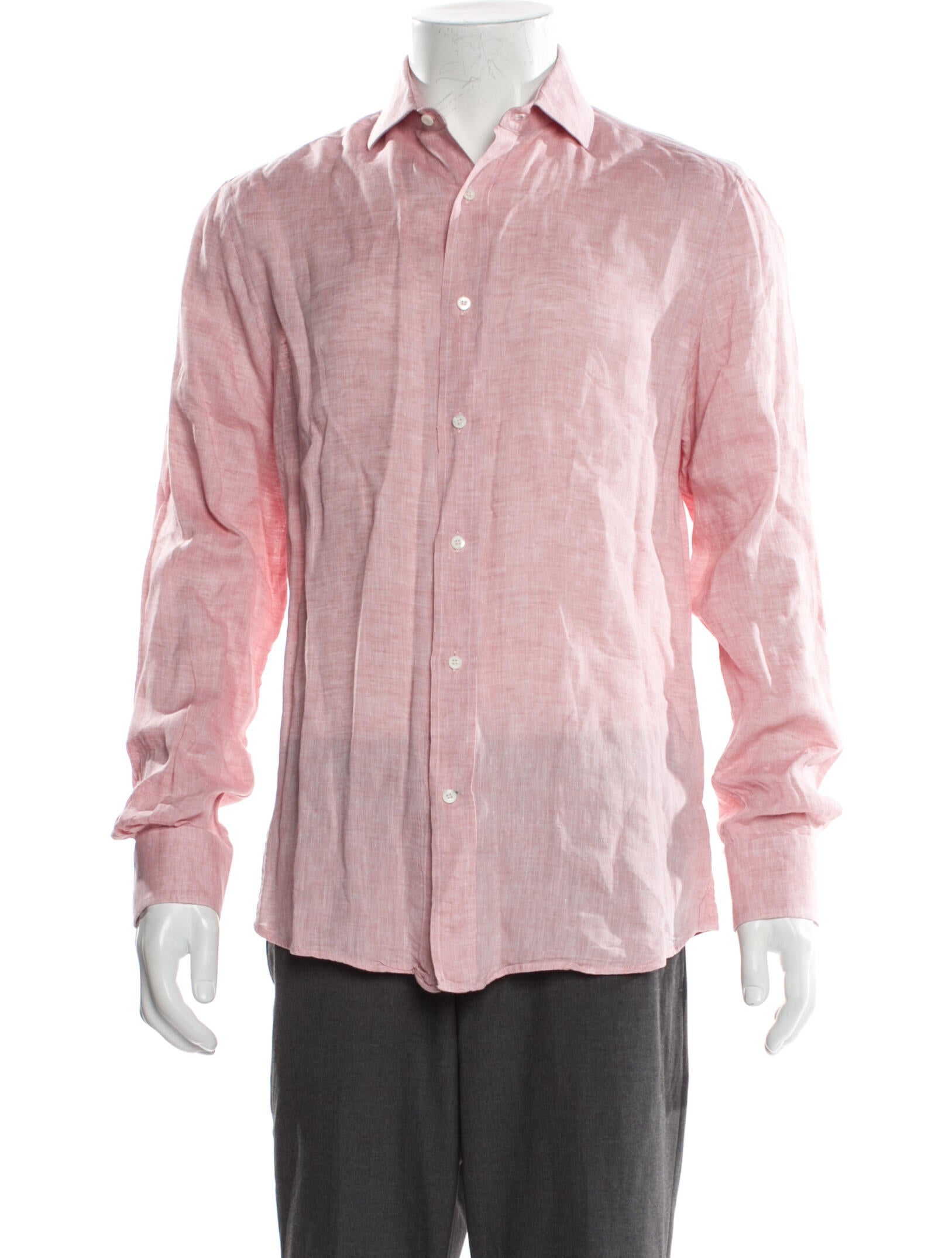Brunello Cucinelli Linen Long Sleeve Dress Shirt
