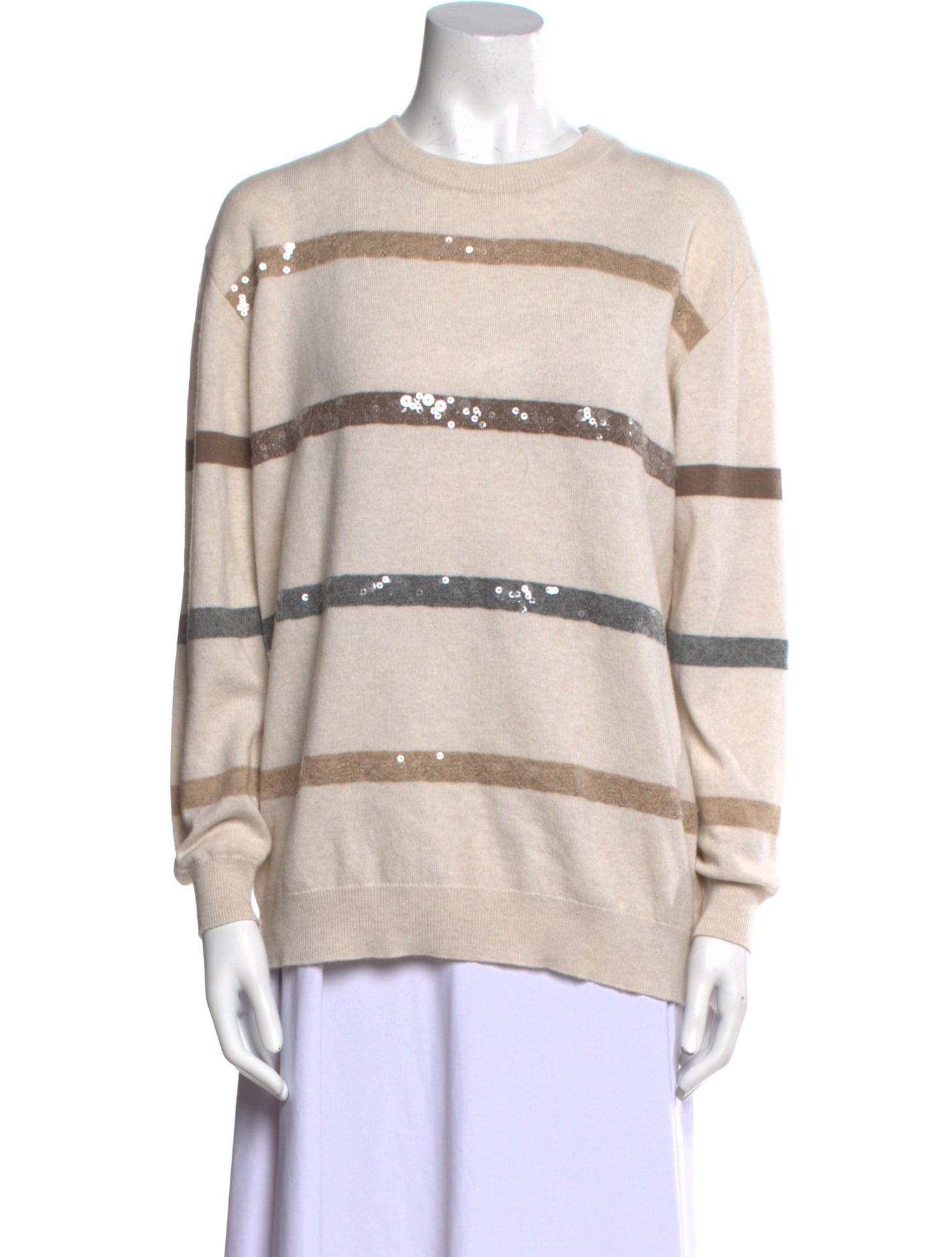 Brunello Cucinelli Virgin Wool Striped Sweater