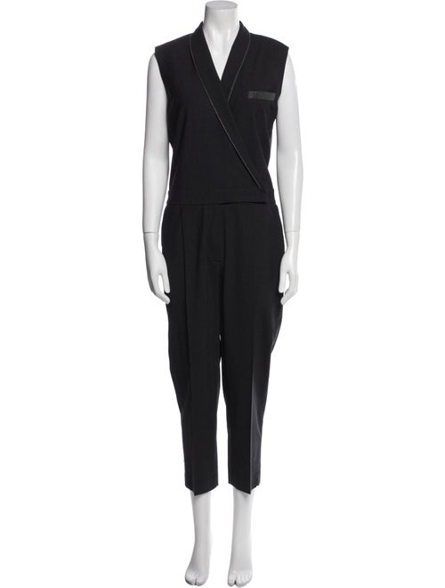 Brunello Cucinelli Virgin Wool V-Neck Jumpsuit