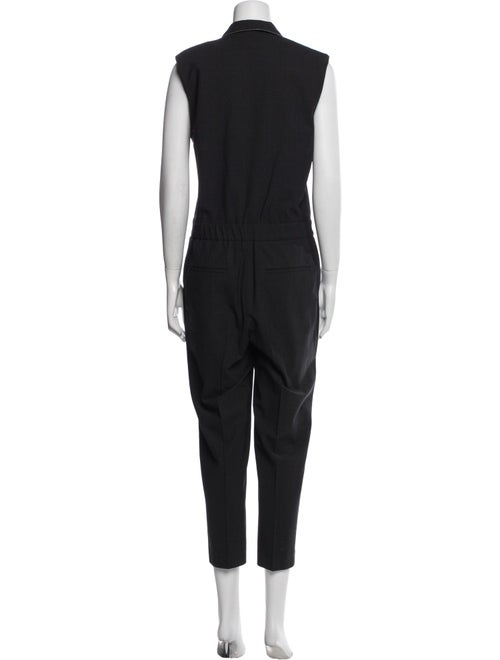 Brunello Cucinelli Virgin Wool V-Neck Jumpsuit