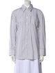 Brunello Cucinelli Striped Long Sleeve Button-Up Top