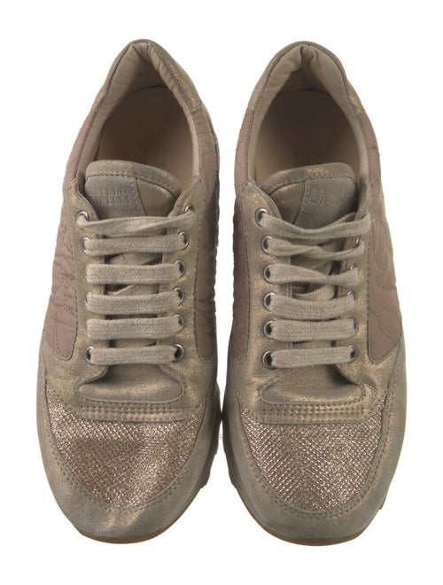 Brunello Cucinelli Suede Colorblock Pattern Sneakers