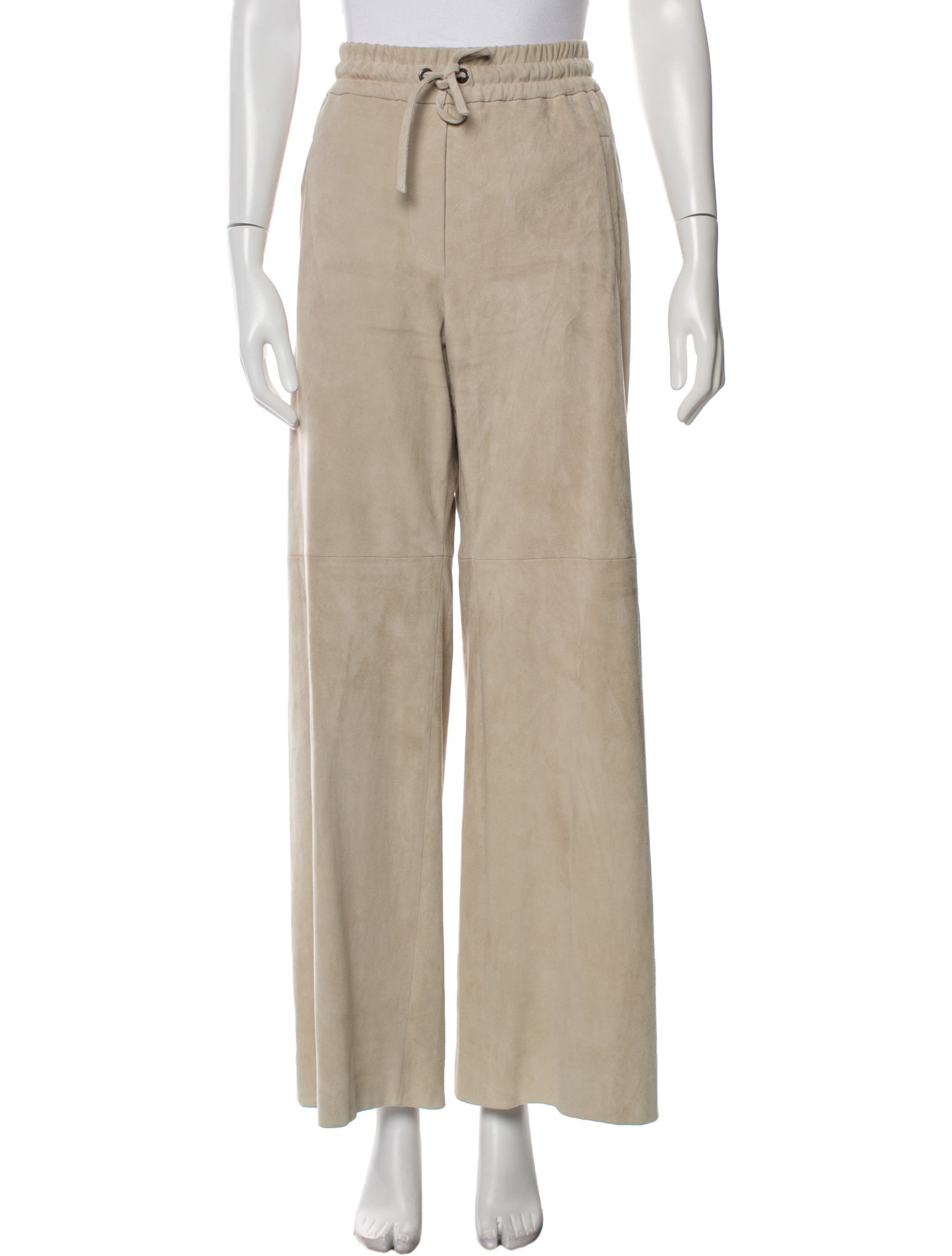 Brunello Cucinelli Leather Wide Leg Pants