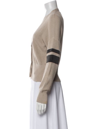 Brunello Cucinelli Striped V-Neck Sweater