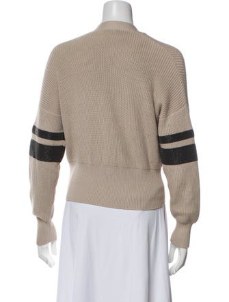 Brunello Cucinelli Striped V-Neck Sweater