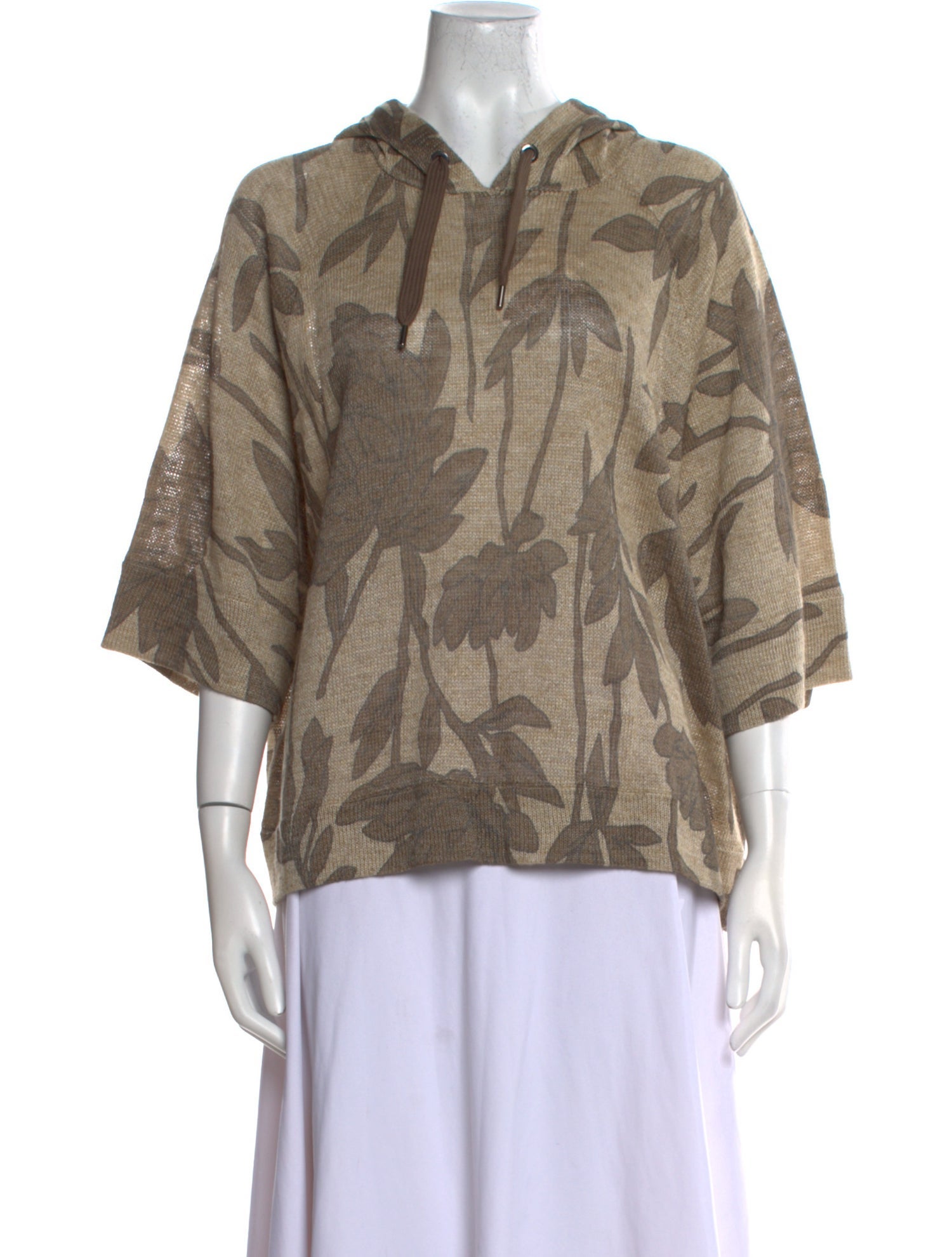 Brunello Cucinelli Linen Printed Top w/ Tags