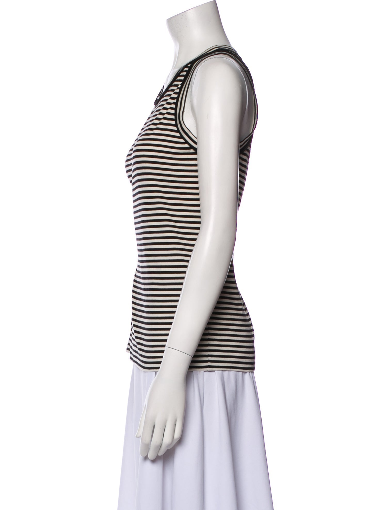 Brunello Cucinelli Striped Scoop Neck Top