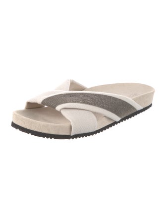 Brunello Cucinelli Monili Beaded Accents Slides