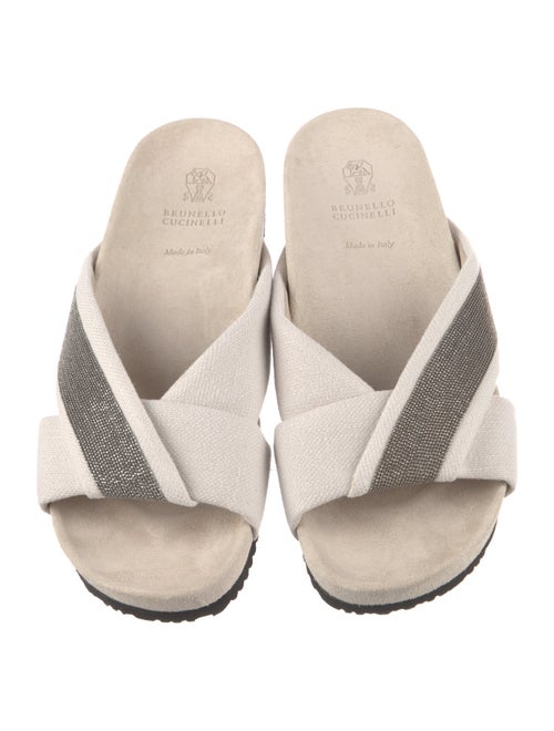 Brunello Cucinelli Monili Beaded Accents Slides