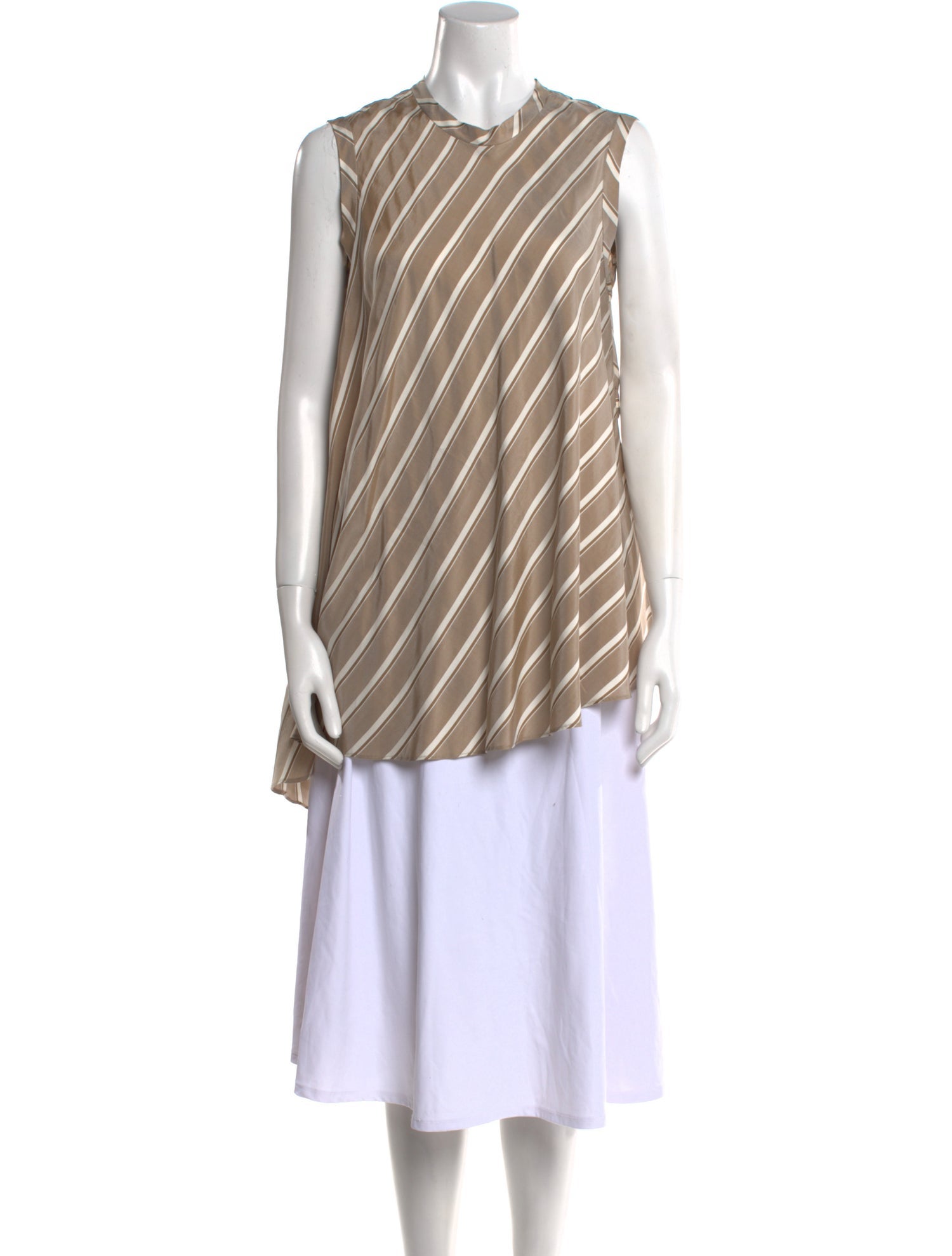 Brunello Cucinelli Silk Striped Tunic