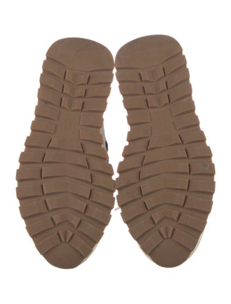 Brunello Cucinelli Suede Colorblock Pattern Sneakers