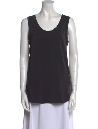 Brunello Cucinelli Silk Scoop Neck Top