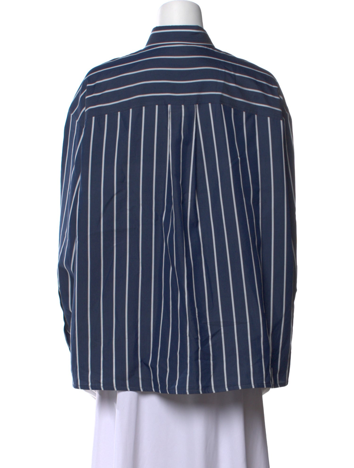 Brunello Cucinelli Striped Long Sleeve Button-Up Top