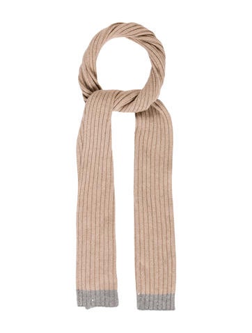 Brunello Cucinelli Cashmere Rib Knit Scarf