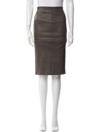 Brunello Cucinelli Leather Knee-Length Skirt