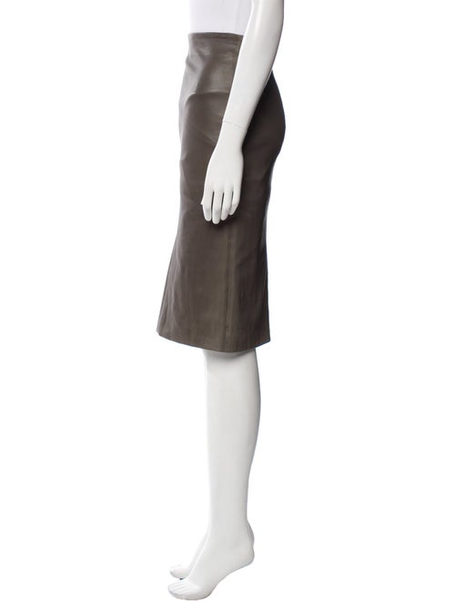 Brunello Cucinelli Leather Knee-Length Skirt