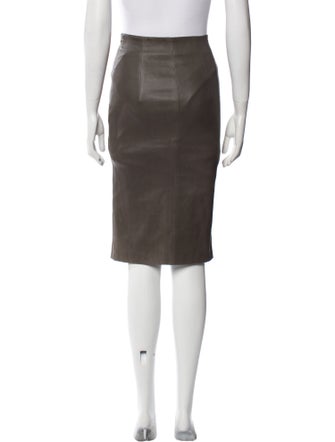 Brunello Cucinelli Leather Knee-Length Skirt