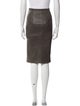 Brunello Cucinelli Leather Knee-Length Skirt