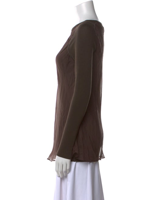 Brunello Cucinelli Bateau Neckline Long Sleeve Top