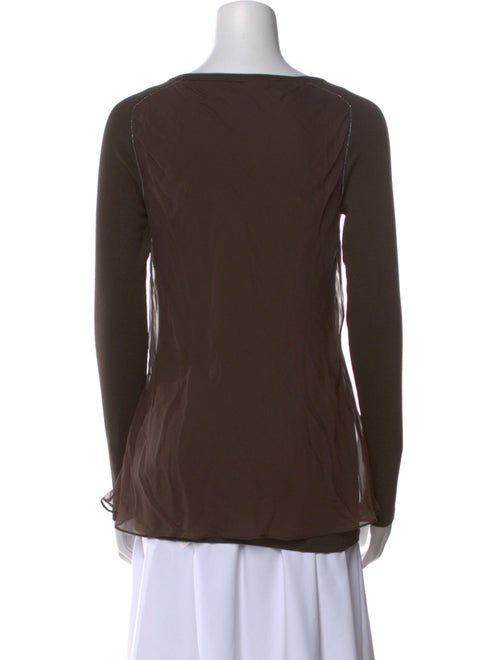 Brunello Cucinelli Bateau Neckline Long Sleeve Top