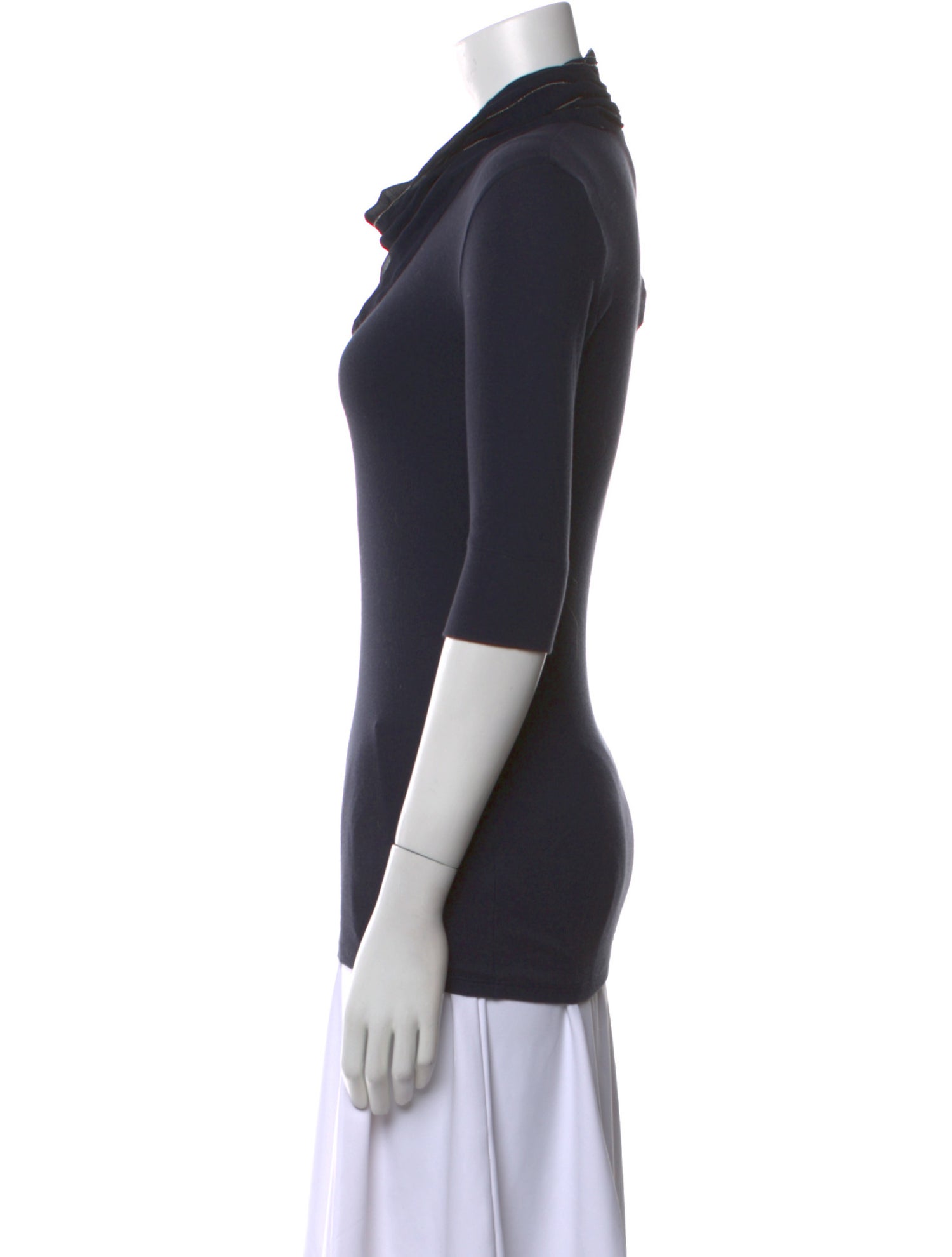 Brunello Cucinelli Silk Cowl Neck Top