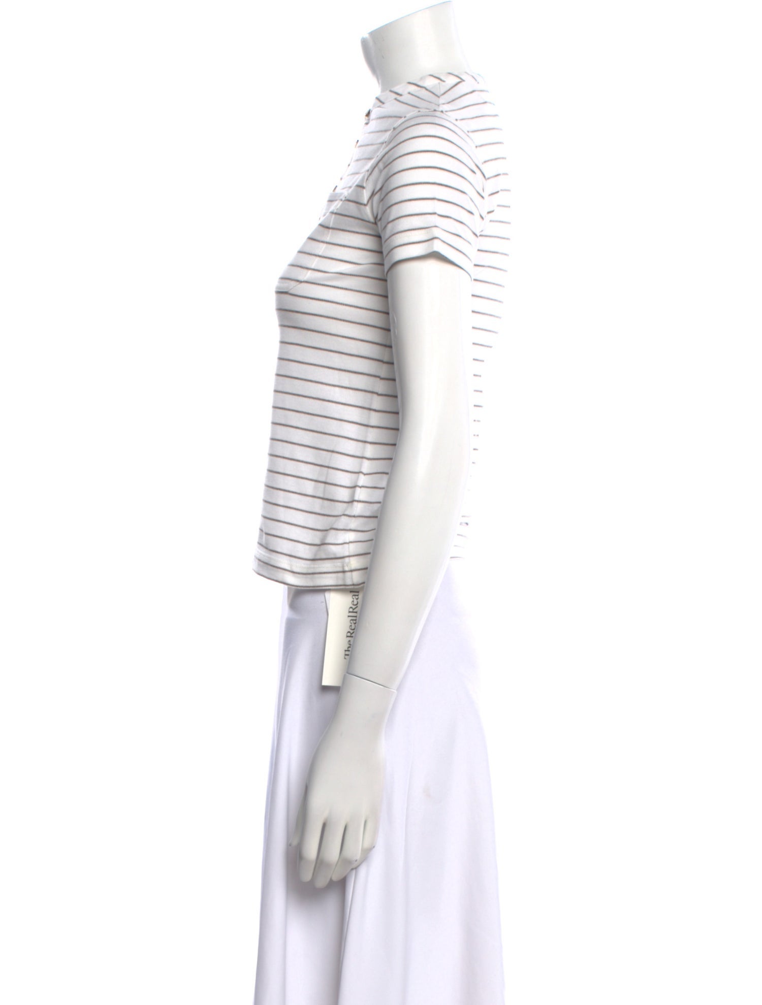 Brunello Cucinelli Striped Crew Neck Crop Top