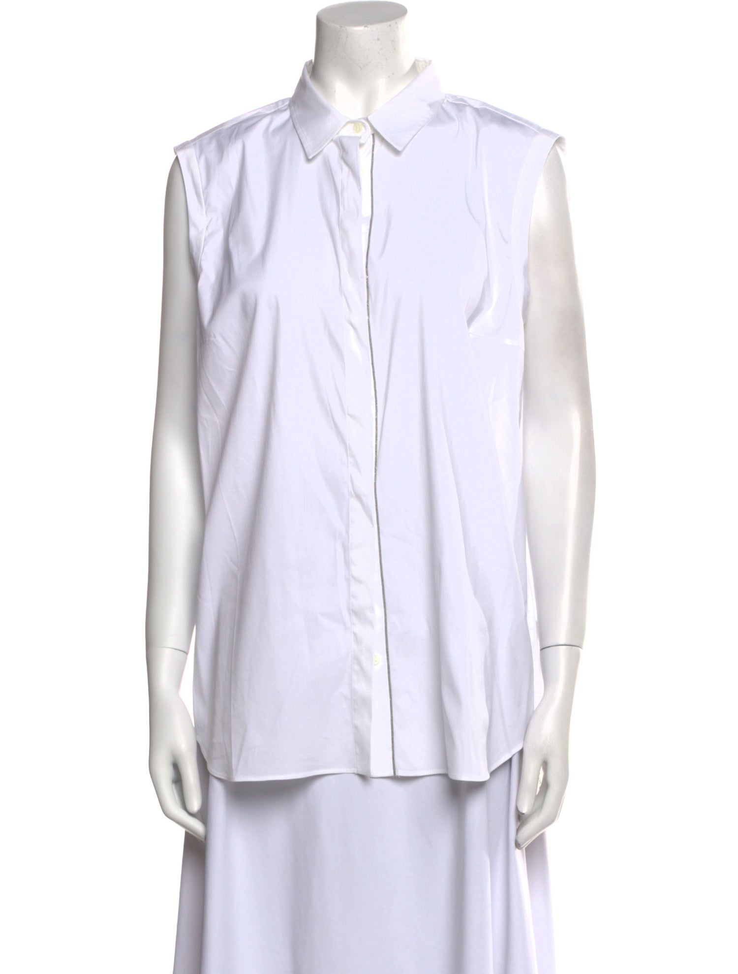 Brunello Cucinelli Sleeveless Button-Up Top
