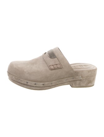 Brunello Cucinelli Monili Suede Mules