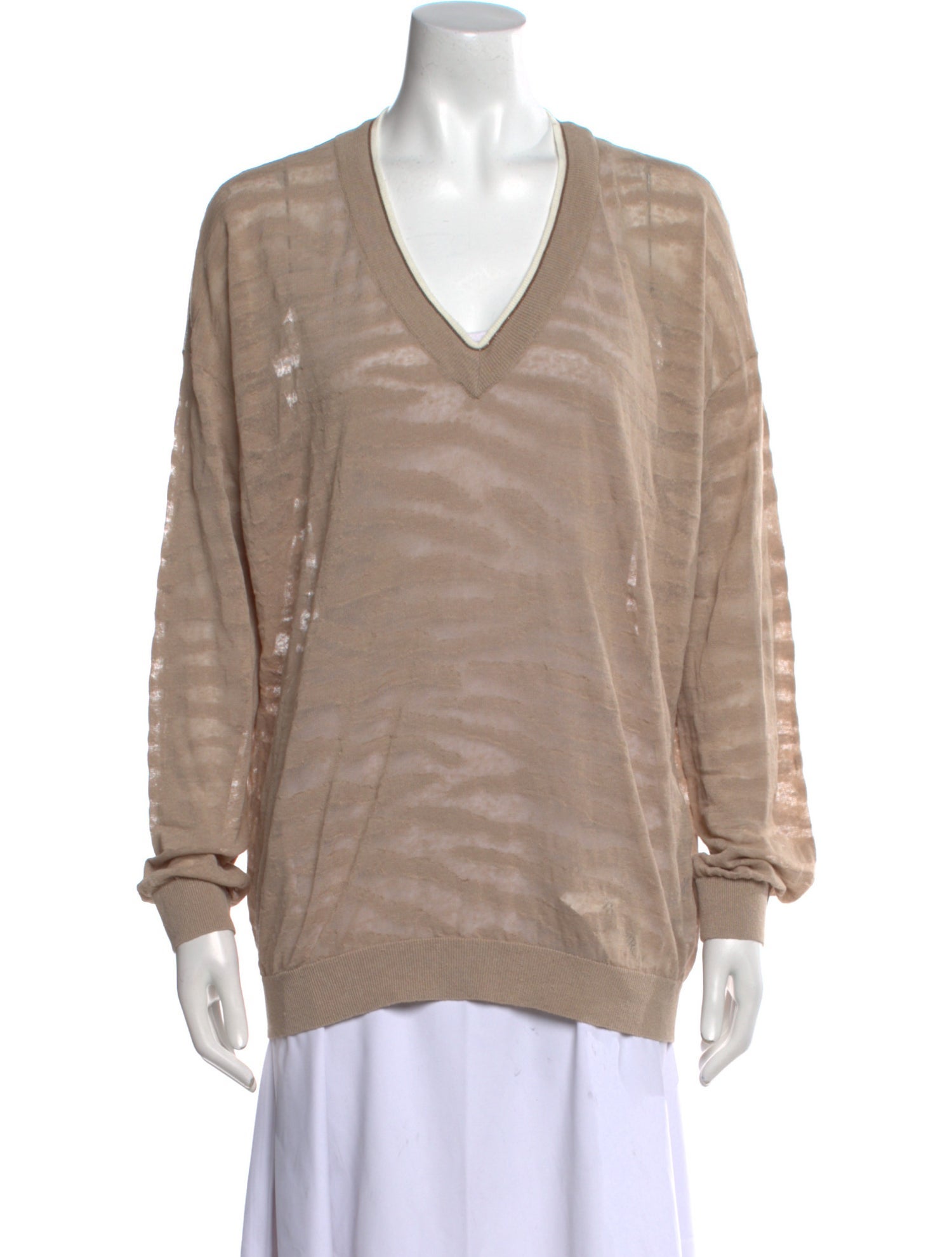 Brunello Cucinelli Linen V-Neck Sweater