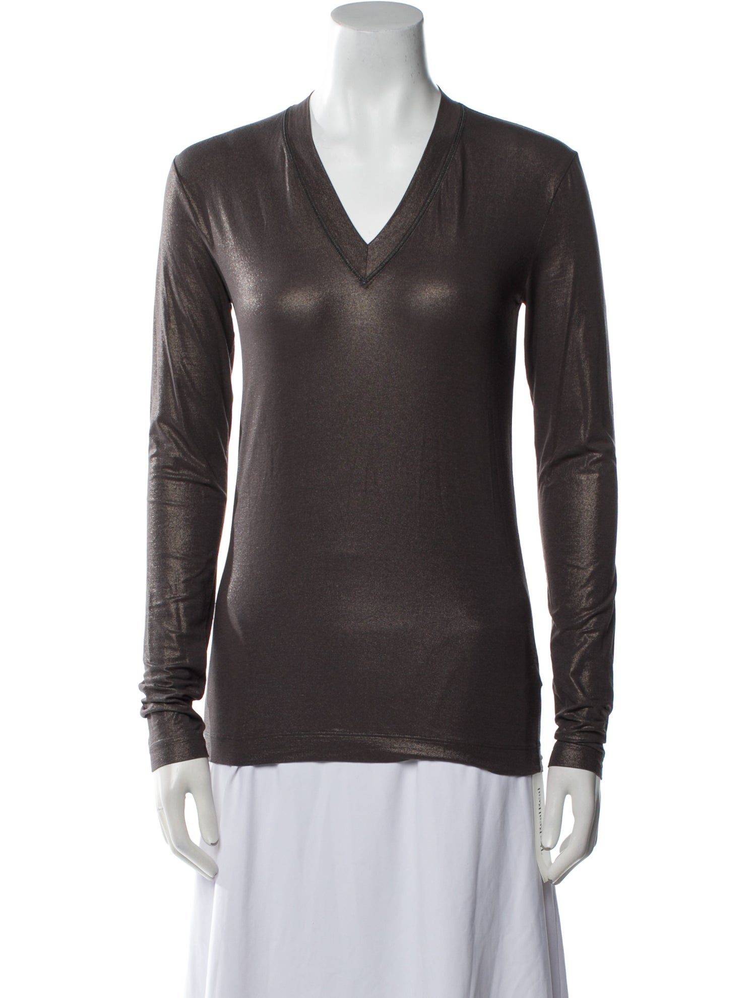 Brunello Cucinelli V-Neck Long Sleeve Top