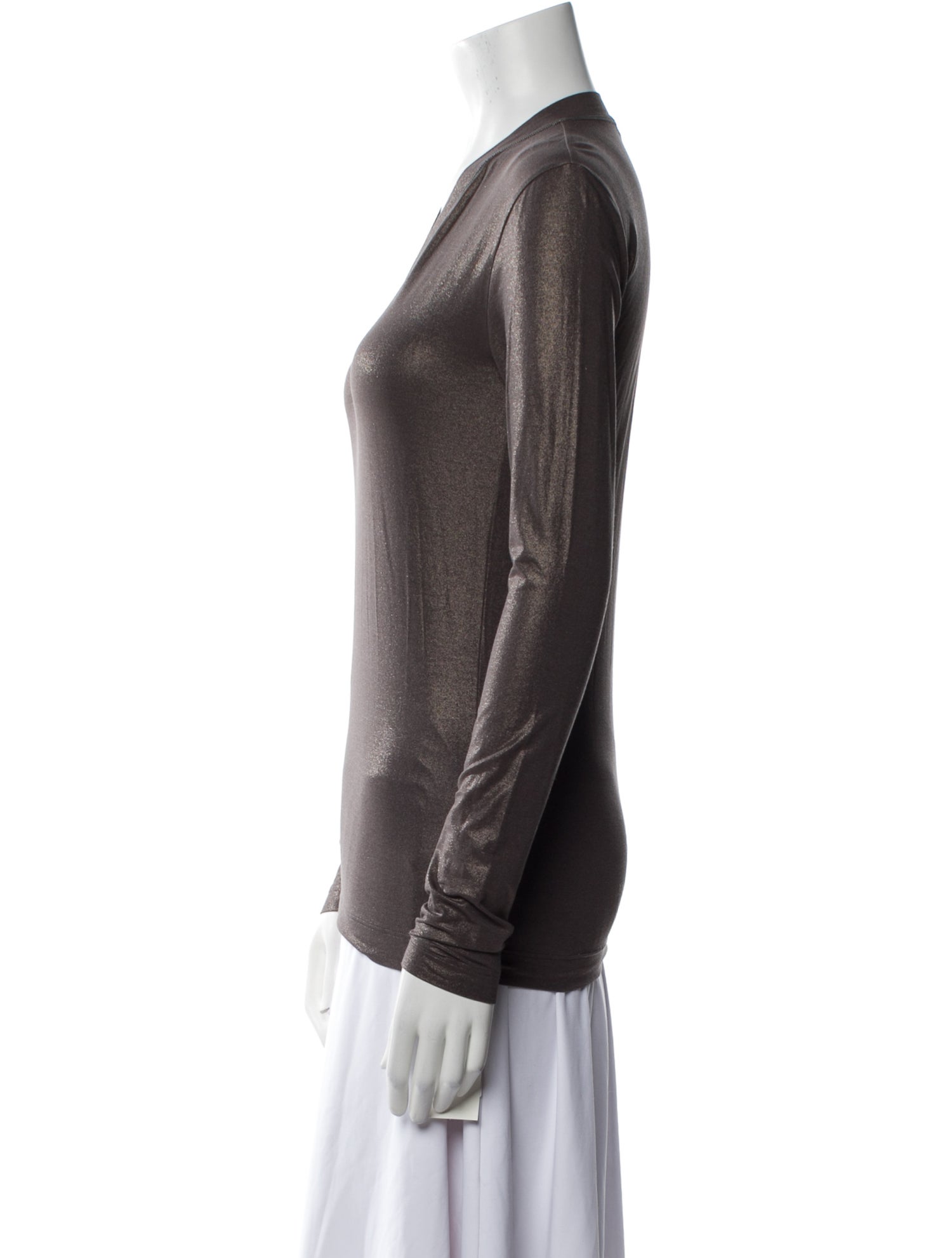 Brunello Cucinelli V-Neck Long Sleeve Top