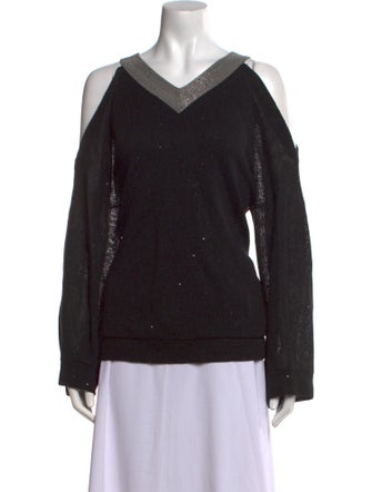 Brunello Cucinelli Linen V-Neck Sweatshirt